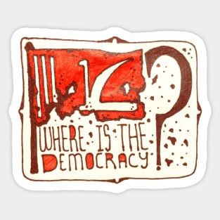 'Where is the Democracy?' - Jammu and Kashmir Sticker